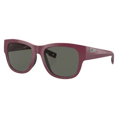 Costa Del Mar Caleta Grey Polarized Glass Square Ladies Sunglasses 6s9084 908401 55 In Red