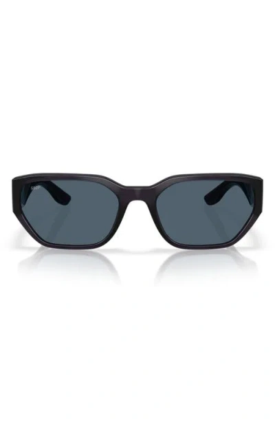 Costa Del Mar Clemente 58mm Polarized Rectangular Sunglasses In Deep Purple/gray 580p