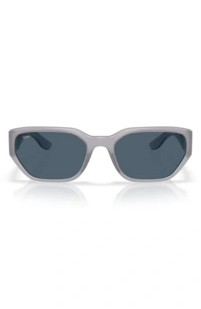 Costa Del Mar Clemente 58mm Polarized Rectangular Sunglasses In Milky Violet/gray 580p