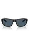 Costa Del Mar Clipperton 58mm Polarized Rectangular Sunglasses In Black