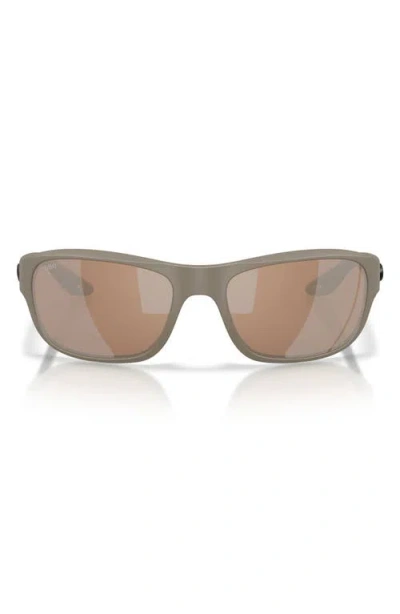 Costa Del Mar Clipperton 58mm Polarized Rectangular Sunglasses In Brown