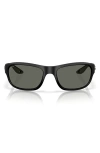 Costa Del Mar Clipperton 58mm Polarized Rectangular Sunglasses In Matte Black/gray 580g