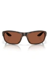 Costa Del Mar Clipperton 58mm Polarized Rectangular Sunglasses In Tortoise/copper 580p