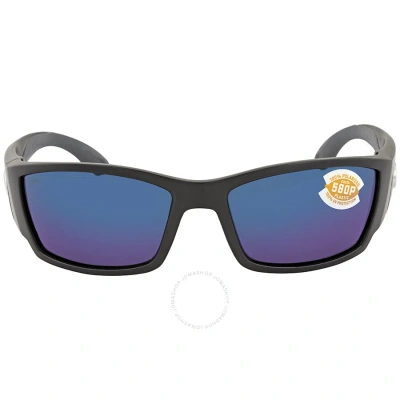 Costa Del Mar Corbina Blue Mirror Polarized Polycarbonate Men's Sunglasses Cb 11 Obmp 61 In Black / Blue
