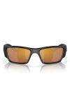 Costa Del Mar Corbina Pro 61mm Polarized Rectangular Sunglasses In Matte Black/gold Mirror