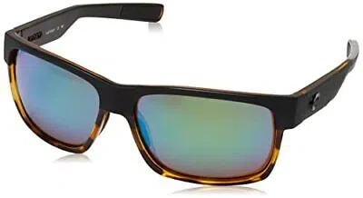 Pre-owned Costa Del Mar Costa 60 Mm, Matte Black/shiny Tortoise/copper Green Mirrored Polarized-580g In Matte Black/shiny Tortoise/copper Green Mirrored Polarize...