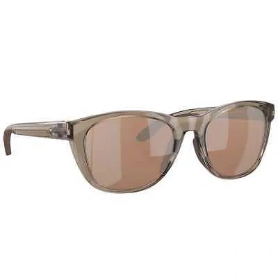 Pre-owned Costa Del Mar Costa Aleta Taupe Frame Sunglasses W/copper Silver Mirror 580g 06s9108-91080354 In Taupe Frame W/copper Silver Mirror 580g Lenses