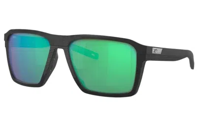 Pre-owned Costa Del Mar Costa Antille Net Black Frame Sunglasses W/green Mirror 580g 06s9083-90830358 In Net Black Frame W/green Mirror 580g Lenses