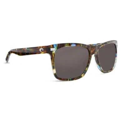 Pre-owned Costa Del Mar Costa Aransas Shiny Ocean Tortoise Frame W/gray 580g Lenses 06s2005-20050658