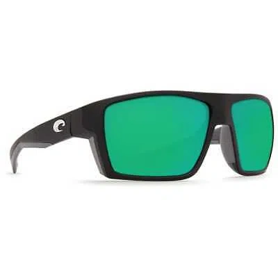 Pre-owned Costa Del Mar Costa Bloke Matte Black + Matte Gray Frame W/green Mirror 580g 06s9045-90451061 In Matte Black + Matte Gray Frame W/green Mirror 580g Lenses