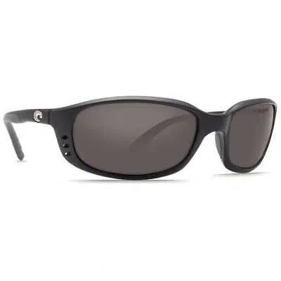 Pre-owned Costa Del Mar Costa Brine Matte Blk Sunglasses W/gray 580p C-mate 1.50 Lenses 06s7001-00040259