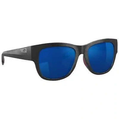 Pre-owned Costa Del Mar Costa Caleta Net Black Frame Sunglasses W/blue Mirror 580g Lens 06s9084-90840255 In Net Black Frame W/blue Mirror 580g Lenses