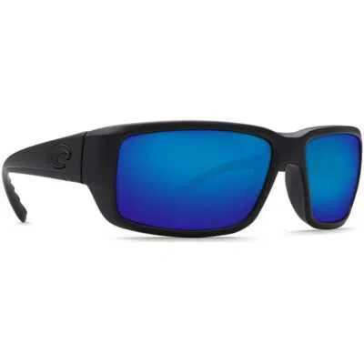 Pre-owned Costa Del Mar Costa Fantail Blackout Frame Sunglasses W/blue Mirror 580g Lens 06s9006-90062859