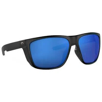 Pre-owned Costa Del Mar Costa Ferg Xl Matte Black Sunglasses W/blue Mirror 580g Lenses 06s9012-90120162 In Xl Matte Black W/blue Mirror 580g Lenses