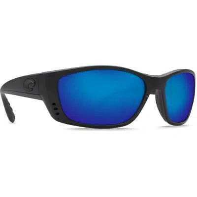 Pre-owned Costa Del Mar Costa Fisch Blackout Frame Sunglasses W/blue Mirror 580p Lenses 06s9054-90540464