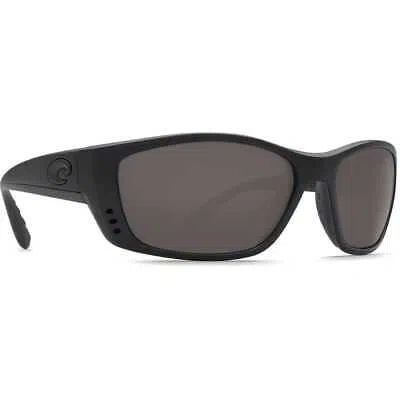 Pre-owned Costa Del Mar Costa Fisch Blackout Frame Sunglasses W/gray 580p Lenses 06s9054-90540164 In Blackout Frame W/gray 580p Lenses