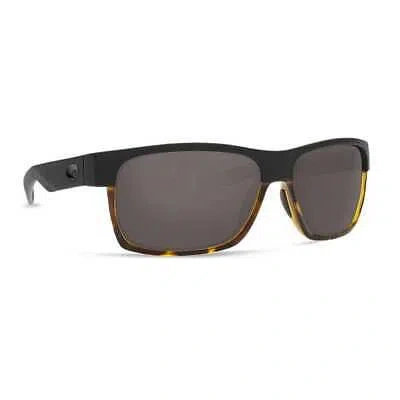 Pre-owned Costa Del Mar Costa Half Moon Matte Black/shiny Tortoise Frame W/gray 580p 06s9026-90260160 In Matte Black/shiny Tortoise Frame W/gray 580p Lenses