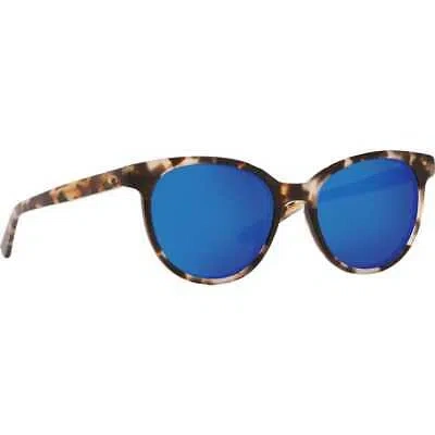 Pre-owned Costa Del Mar Costa Isla Shiny Tiger Cowrie Frame W/blue Mirror 580g Lenses 06s2008-20080753