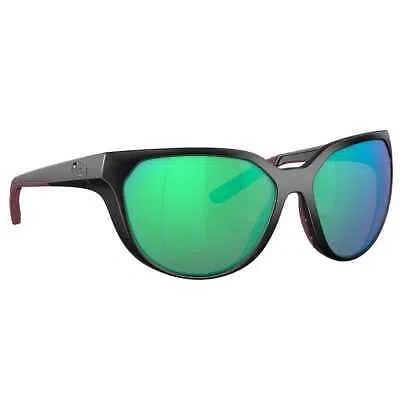 Pre-owned Costa Del Mar Costa Mayfly Black Frame Sunglasses W/green Mirror 580g Lenses 06s9110-91100258
