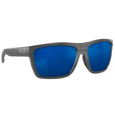 Pre-owned Costa Del Mar Costa Pargo Net Dark Grey Frame Sunglasses W/blue Mirror 580g 06s9086-90860161 In Net Dark Gray Frame W/blue Mirror 580g Lenses