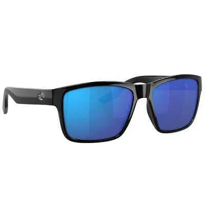 Pre-owned Costa Del Mar Costa Paunch Black Sunglasses W/blue Mirror 580g Lenses 06s9049-90490157