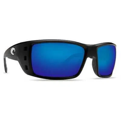 Pre-owned Costa Del Mar Costa Permit Matte Black Frame Sunglasses W/blue Mirror 580g 06s9022-90221962 In Matte Black Frame W/blue Mirror 580g Lenses