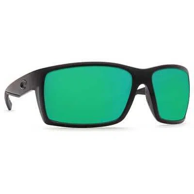 Pre-owned Costa Del Mar Costa Reefton Blackout Frame Sunglasses W/green Mirror 580g 06s9007-90071964