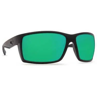 Pre-owned Costa Del Mar Costa Reefton Blackout Frame Sunglasses W/green Mirror 580p 06s9007-90070764
