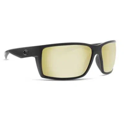 Pre-owned Costa Del Mar Costa Reefton Blackout Frame W/sunrise Silver Mirror 580p Lens 06s9007-90070864