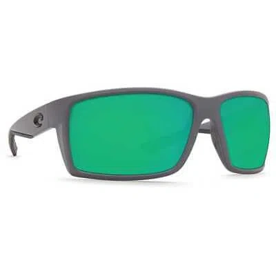 Pre-owned Costa Del Mar Costa Reefton Matte Gray Frame Sunglasses W/green Mirror 580p 06s9007-90071564 In Matte Gray Frame W/green Mirror 580p Lenses