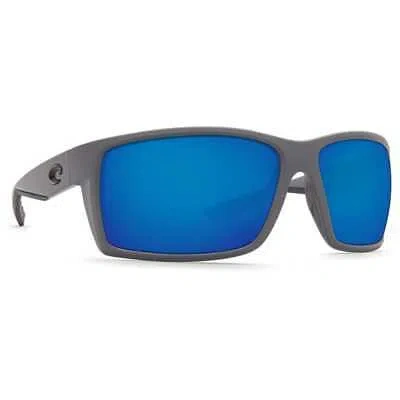 Pre-owned Costa Del Mar Costa Reefton Sunglasses W/blue Mirror 580g Lenses 06s9007-90073364 In Matte Gray