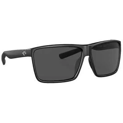 Pre-owned Costa Del Mar Costa Rincon Black Frame Sunglasses W/gray 580p Lenses 06s9018-90183863