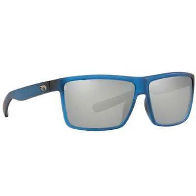 Pre-owned Costa Del Mar Costa Rinconcito Atlantic Blue Frame W/gray Silver Mirror 580p 06s9016-90161060 In Matte Atlantic Blue Frame W/gray Silver Mirror 580p Lenses