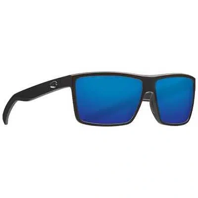 Pre-owned Costa Del Mar Costa Rinconcito Matte Black Frame W/blue Mirror 580p Lenses 06s9016-90160960