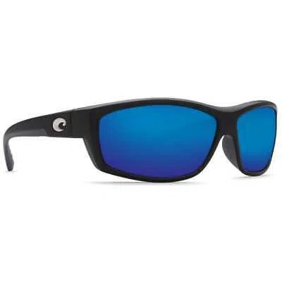 Pre-owned Costa Del Mar Costa Saltbreak Black Frame Sunglasses W/blue Mirror 580p Lens 06s9020-90200865