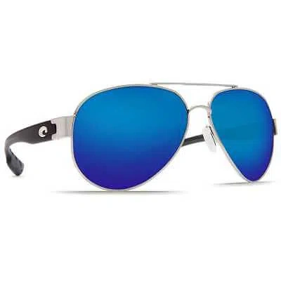Pre-owned Costa Del Mar Costa South Point Palladium Silver Frame W/blue Mirror 580g 06s4010-40101559 In Palladium Silver Frame W/blue Mirror 580g Lenses