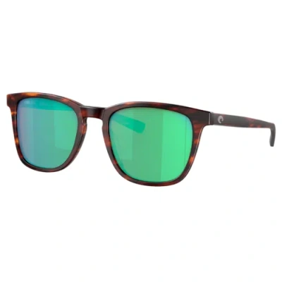 Pre-owned Costa Del Mar Costa Sullivan Matte Tortoise With Green Mirror 580g Lens Sul 191 Ogmglp