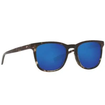 Pre-owned Costa Del Mar Costa Sullivan Shiny Black Kelp Sunglasses W/blue Mirror 580g 06s2002-20020852 In Shiny Black Kelp W/blue Mirror 580g Lenses