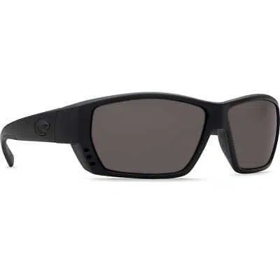 Pre-owned Costa Del Mar Costa Tuna Alley Blackout Frame Sunglasses W/gray 580p Lenses 06s9009-90090162