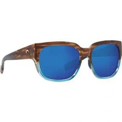 Pre-owned Costa Del Mar Costa Waterwoman Ii Shiny Wahoo Sunglasses W/blue Mirror 580g 06s9004-90040358 In Shiny Wahoo W/blue Mirror 580g Lenses