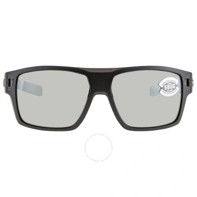 Costa Del Mar Diego Gray Silver Mirror Polarized Glass Men's Sunglasses Dgo 11 Osgglp 62 In Black / Gray / Silver