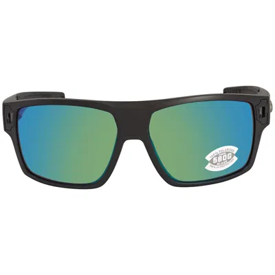 Costa Del Mar Diego Green Mirror Polarized Glass Rectangular Men's Sunglasses 6s9034 903426 62 In Black