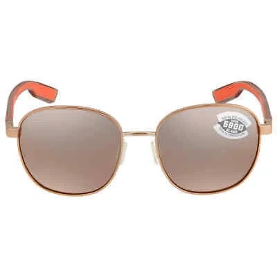Pre-owned Costa Del Mar Egret Copper Silver Mirror Polarized Glass Unisex Sunglasses Egr