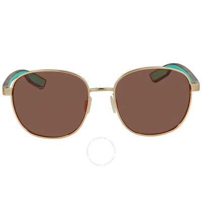 Costa Del Mar Egret Copper Silver Mirror Polarized Polycarbonate Ladies Sunglasses Egr 296 Ocp 55 In Copper / Gold / Silver