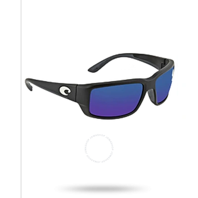 Costa Del Mar Fantail Blue Mirror Polarized Medium Fit Sunglasses Tf 11 Obmp In Black / Blue