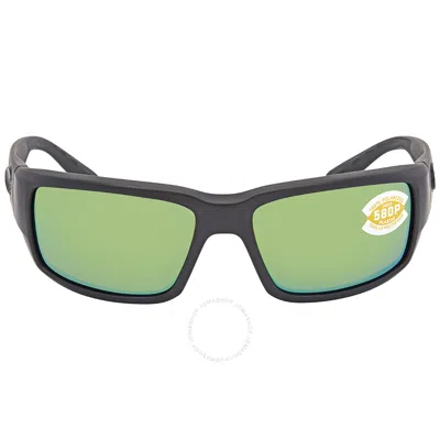 Costa Del Mar Fantail Green Mirror Polarized Polycarbonate Men's Sunglasses Tf 01 Ogmp 59 In Black / Green