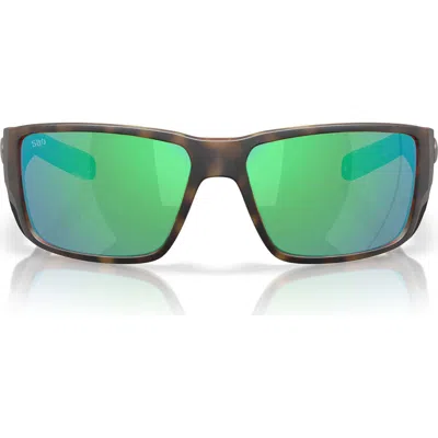 Costa Del Mar Fantail Pro 60mm Polarized Sunglasses In Matte Tortoise/green 580g