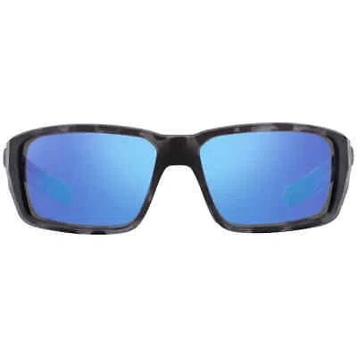 Pre-owned Costa Del Mar Fantail Pro Blue Mirror Rectangular Men's Sunglasses 6s9079 907913