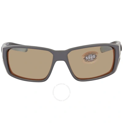 Costa Del Mar Fantail Pro Copper Silver Mirror Polarized Glass Men's Sunglasses 06s9079 907911 60 In Matte Grey