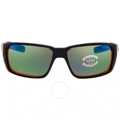 Costa Del Mar Fantail Pro Green Mirror Polarized Glass Men's Sunglasses 6s9079 907902 60 In Black / Green